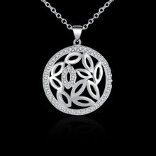silver plated chain mouth in circle necklaces pendants for women men jewelry smtn543 J4U66