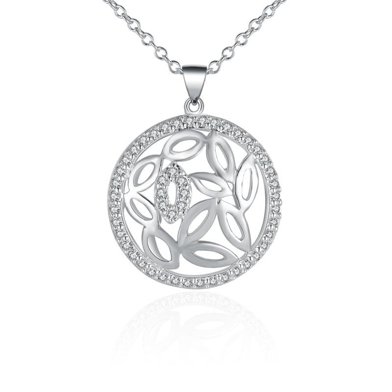 silver plated chain mouth in circle necklaces pendants for women men jewelry smtn543 J4U66
