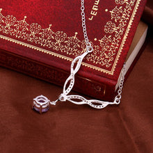silver plated chain mouth purple stone necklaces pendants for women men jewelry smtn532 J4U66