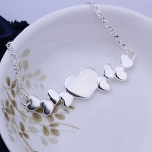 silver plated chain multi hearts necklaces pendants for women men jewelry smtn275 J4U66