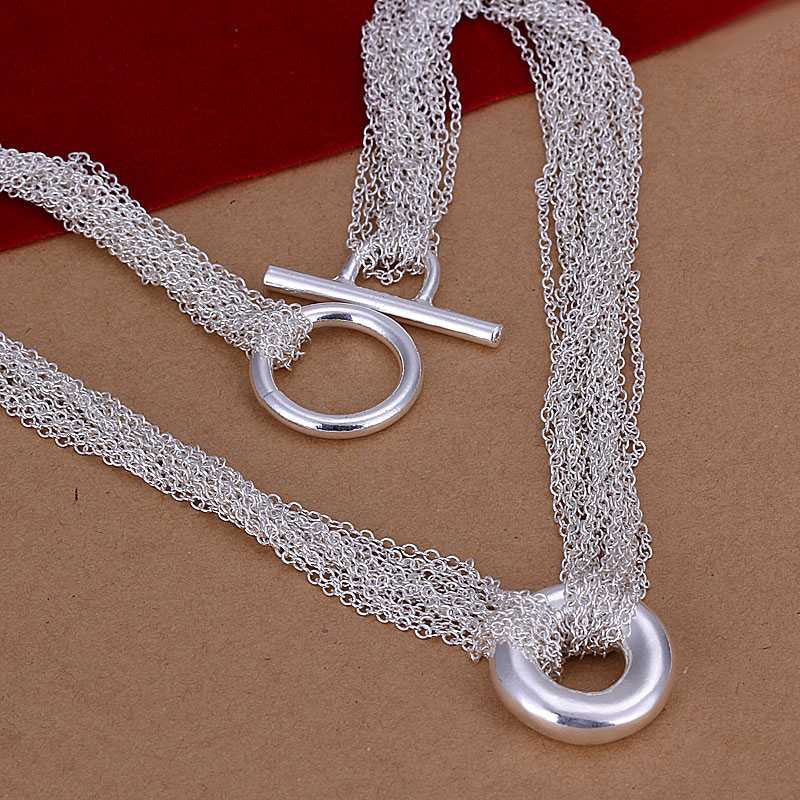 silver plated chain net o to necklaces pendants for women men jewelry smtn003 J4U66