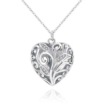 silver plated chain peach heart pendant necklaces pendants for women men jewelry smtn224 J4U66
