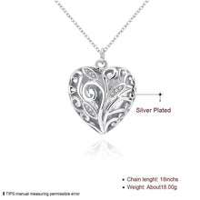 silver plated chain peach heart pendant necklaces pendants for women men jewelry smtn224 J4U66