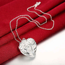 silver plated chain peach heart pendant necklaces pendants for women men jewelry smtn224 J4U66