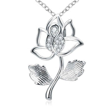 silver plated chain rose flower pendant necklaces pendants for women men jewelry smtn23 J4U66