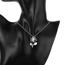 silver plated chain rose flower pendant necklaces pendants for women men jewelry smtn23 J4U66