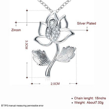 silver plated chain rose flower pendant necklaces pendants for women men jewelry smtn23 J4U66