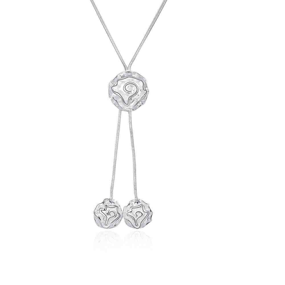 silver plated chain snake chain rose pendant necklaces pendants for women men jewelry smtn03 J4U66