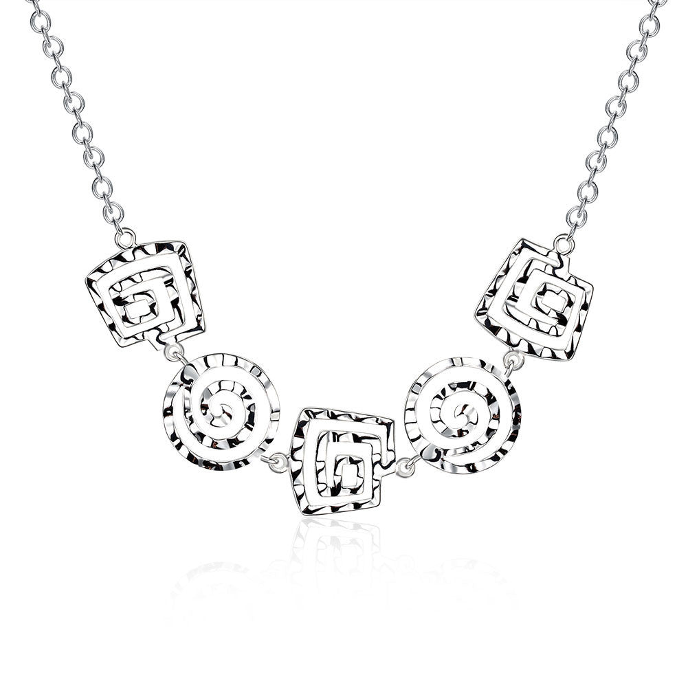 silver plated chain thread necklaces pendants for women men jewelry smtn350 J4U66