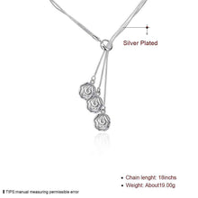 silver plated chain three rose necklaces pendants for women men jewelry smtn04 J4U66