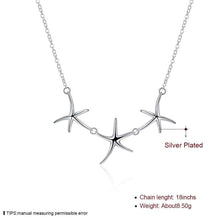 silver plated chain three seastar necklaces pendants for women men jewelry smtn124 J4U66