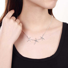 silver plated chain three seastar necklaces pendants for women men jewelry smtn124 J4U66