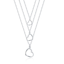 silver plated chain three wire and hearts necklaces pendants for women men jewelry smtn03 J4U66