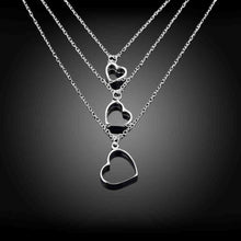 silver plated chain three wire and hearts necklaces pendants for women men jewelry smtn03 J4U66