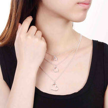 silver plated chain three wire and hearts necklaces pendants for women men jewelry smtn03 J4U66