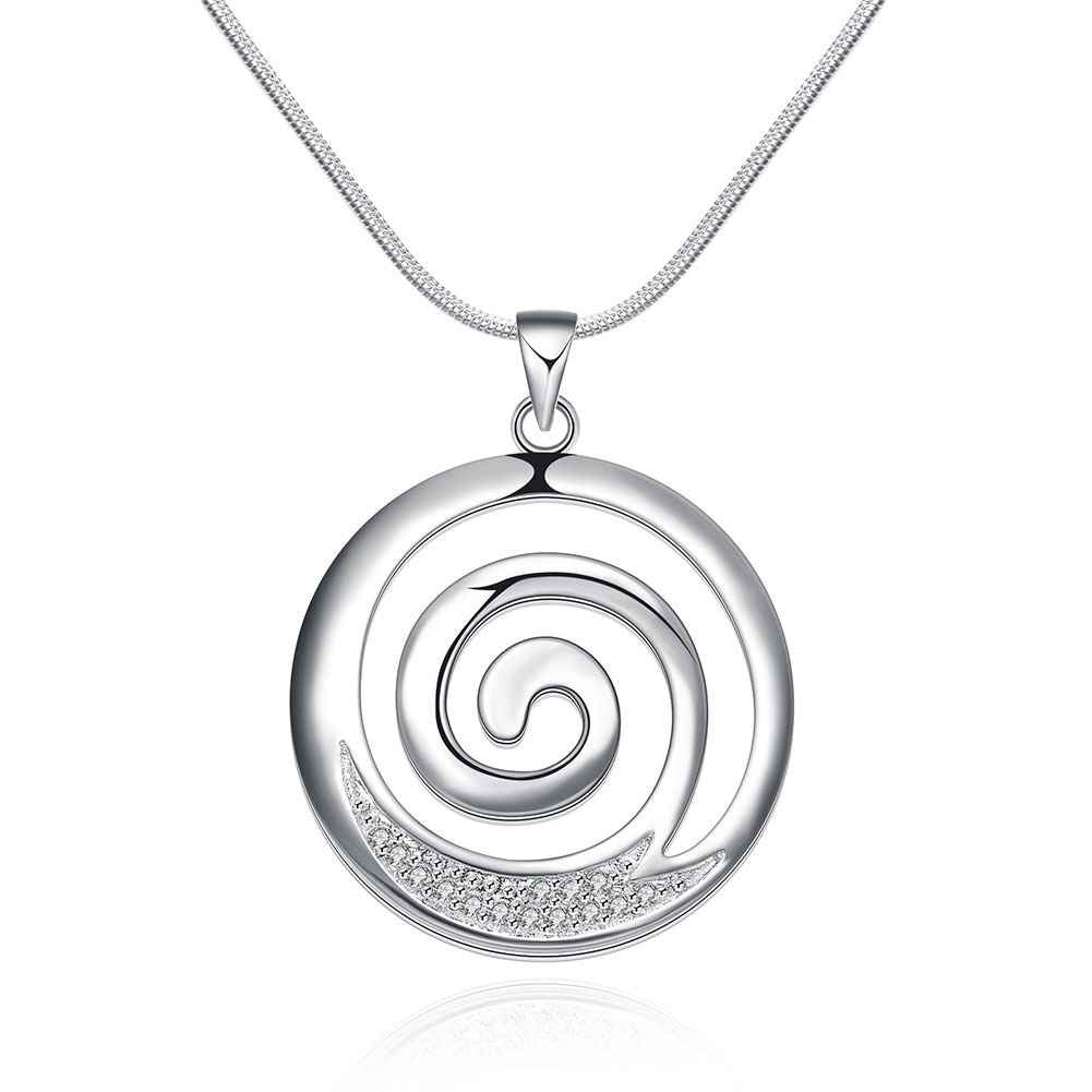 silver plated chain whirlwind necklaces pendants for women men jewelry smtn540 J4U66