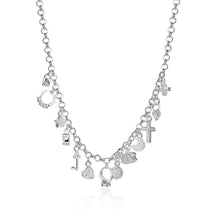 silver plated chain with 13 charms necklaces pendants for women men jewelry smtn021 J4U66