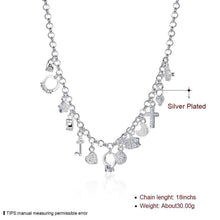 silver plated chain with 13 charms necklaces pendants for women men jewelry smtn021 J4U66