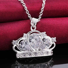 silver plated chain big shine crown necklaces pendants for women men jewelry smtn57 J4U66