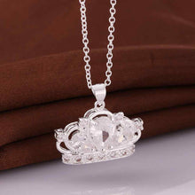 silver plated chain big shine crown necklaces pendants for women men jewelry smtn57 J4U66