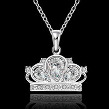 silver plated chain big shine crown necklaces pendants for women men jewelry smtn57 J4U66