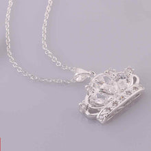 silver plated chain big shine crown necklaces pendants for women men jewelry smtn57 J4U66