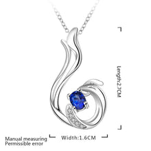silver plated chain blue crystal necklaces pendants for women men jewelry smtn3 J4U66