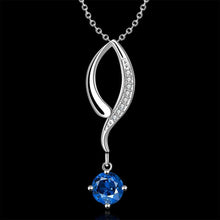 silver plated chain blue stone frip necklaces pendants for women men jewelry smtn2 J4U66