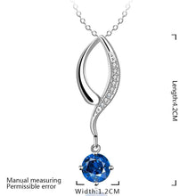 silver plated chain blue stone frip necklaces pendants for women men jewelry smtn2 J4U66