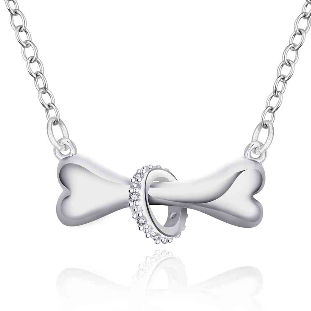 silver plated chain bone forcircle necklaces pendants for women men jewelry smtn24 J4U66