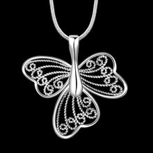 silver plated chain buttfly 3 wing necklaces pendants for women men jewelry smtn J4U66