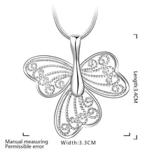 silver plated chain buttfly 3 wing necklaces pendants for women men jewelry smtn J4U66