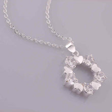 silver plated chain circle flower necklaces pendants for women men jewelry smtn5 J4U66