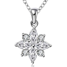 silver plated chain cral eight petals necklaces pendants for women men jewelry smtn51 J4U66
