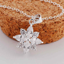 silver plated chain cral eight petals necklaces pendants for women men jewelry smtn51 J4U66