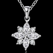silver plated chain cral eight petals necklaces pendants for women men jewelry smtn51 J4U66