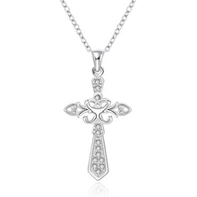 silver plated chain cross 2 way necklaces pendants for women men jewelry smtn55 J4U66