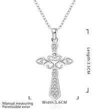 silver plated chain cross 2 way necklaces pendants for women men jewelry smtn55 J4U66