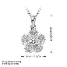 silver plated chain five petals flower necklaces pendants for women men jewelry smtn5 J4U66