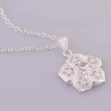 silver plated chain five petals flower necklaces pendants for women men jewelry smtn5 J4U66