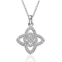 silver plated chain flower necklaces pendants for women men jewelry smtn73 J4U66