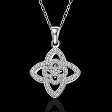 silver plated chain flower necklaces pendants for women men jewelry smtn73 J4U66