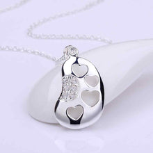 silver plated chain four heart in foot necklaces pendants for women men jewelry smtn72 J4U66