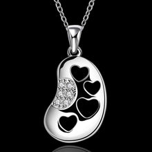silver plated chain four heart in foot necklaces pendants for women men jewelry smtn72 J4U66