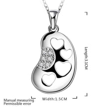 silver plated chain four heart in foot necklaces pendants for women men jewelry smtn72 J4U66