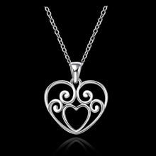 silver plated chain heart need help necklaces pendants for women men jewelry smtn47 J4U66