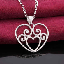 silver plated chain heart need help necklaces pendants for women men jewelry smtn47 J4U66