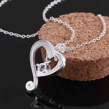 silver plated chain heart white stone necklaces pendants for women men jewelry smtn03 J4U66