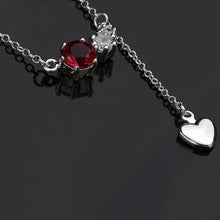 silver plated chain red stone heart necklaces pendants for women men jewelry smtn522 J4U66