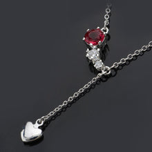 silver plated chain red stone heart necklaces pendants for women men jewelry smtn522 J4U66